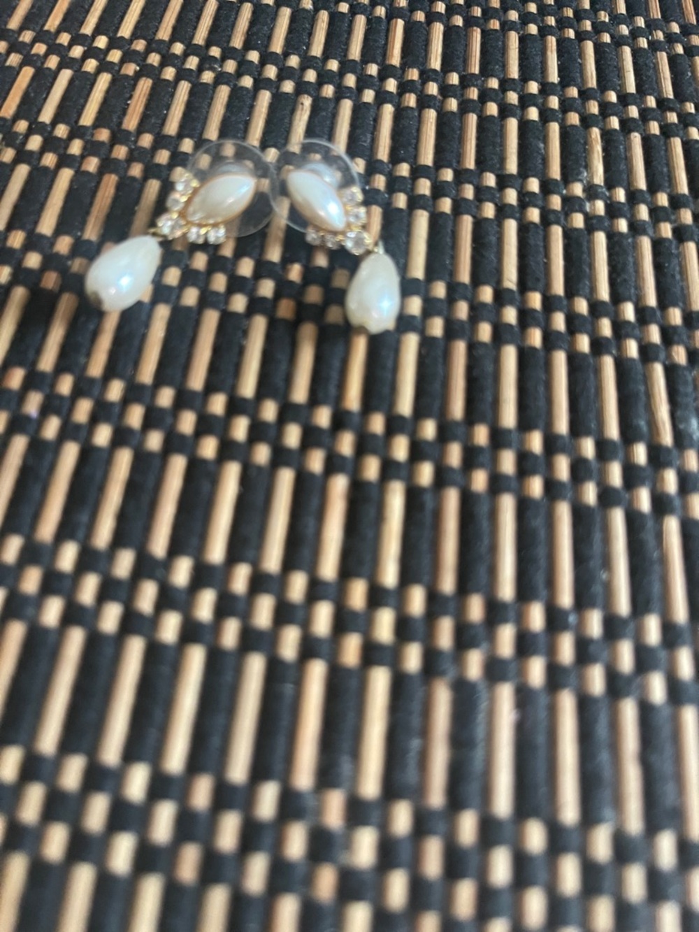 Pearl Teardrop Gold-Tone Drop Earrings - Unbranded